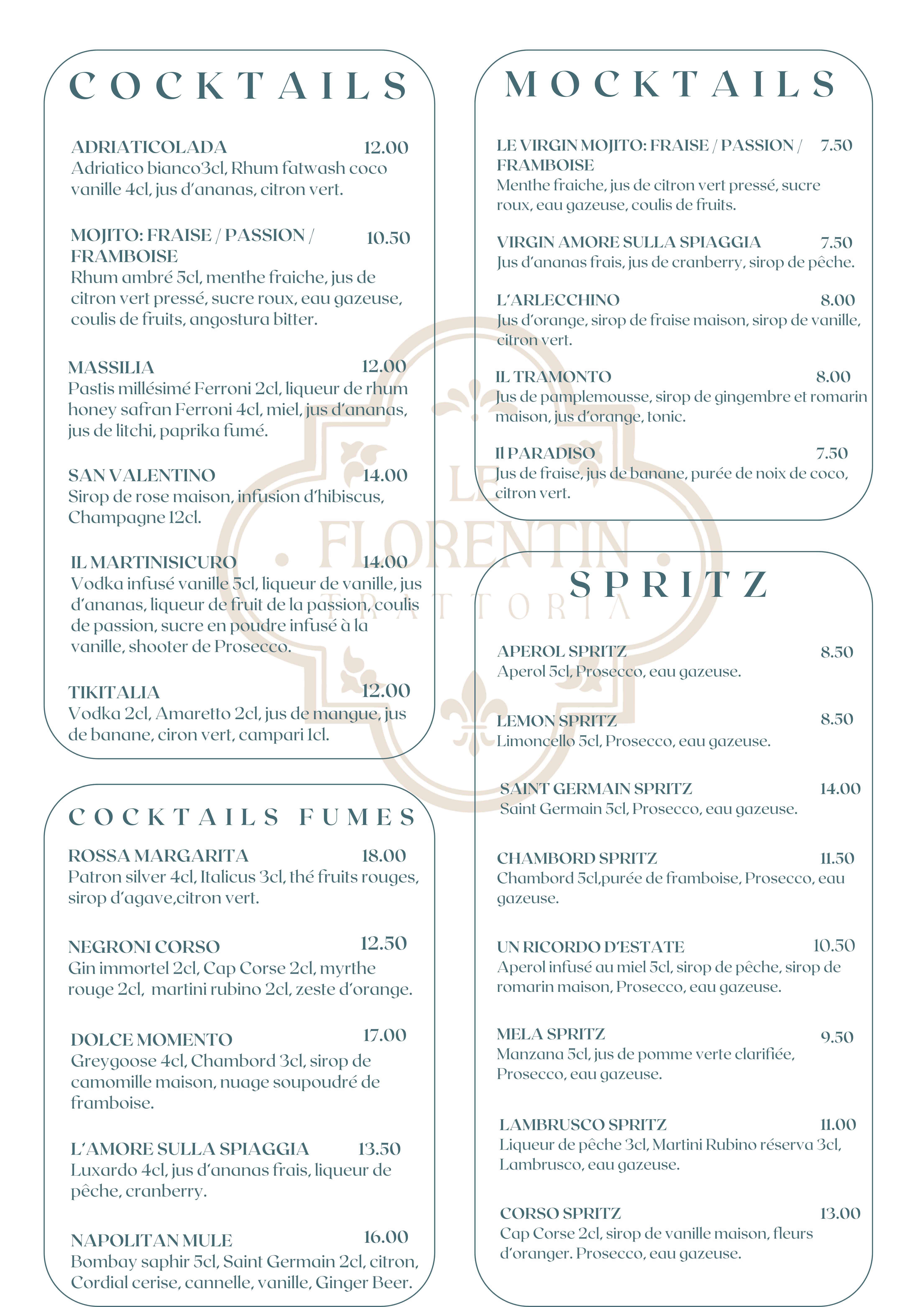 Carte cocktail 15/04
