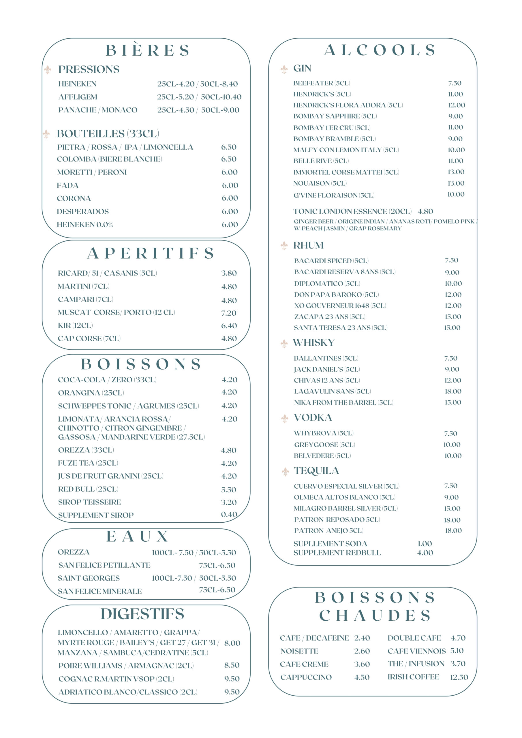 Boissons 21/07